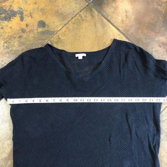 Gap Women’s Classic Mesh Navy Long Sleeve V-neck Pullover Size Large - Picture 4 of 12